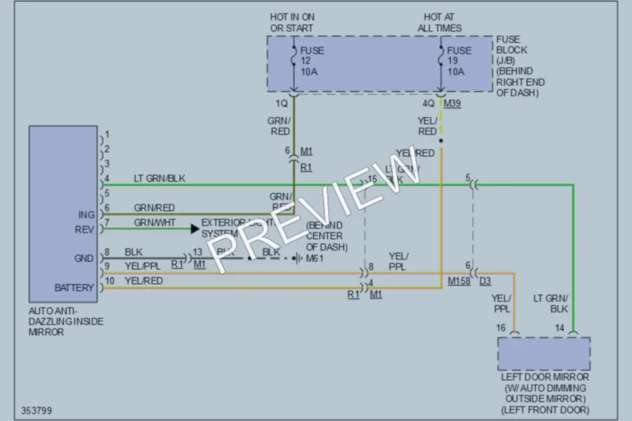 2011 Nissan Titan Power Mirrors wiring diagram preview