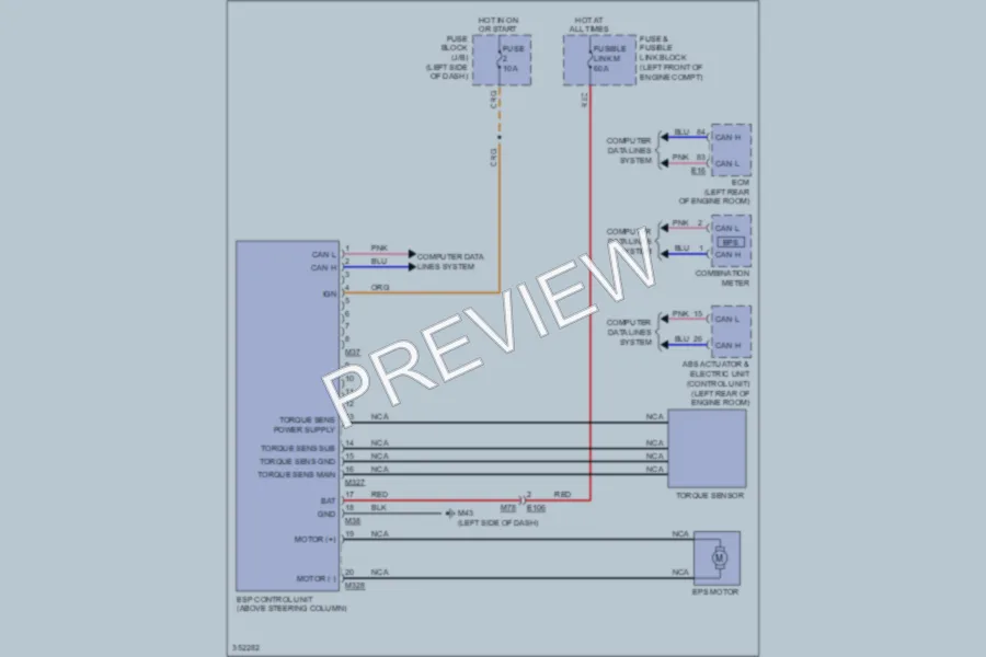 2011 Nissan cube Electronic Power Steering wiring diagram preview