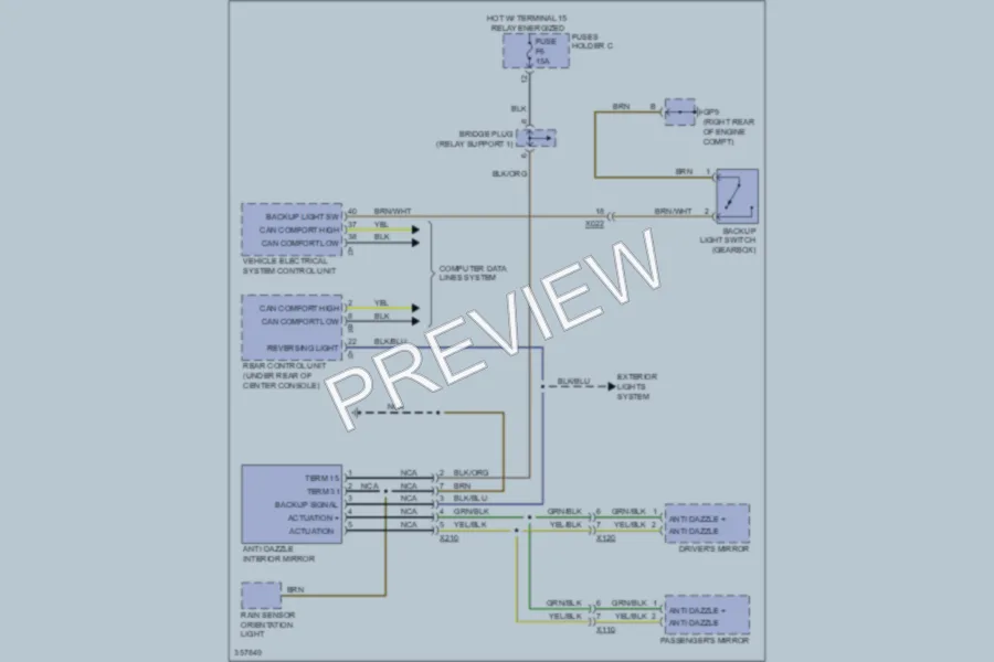 2011 Porsche 911 Power Mirrors wiring diagram preview