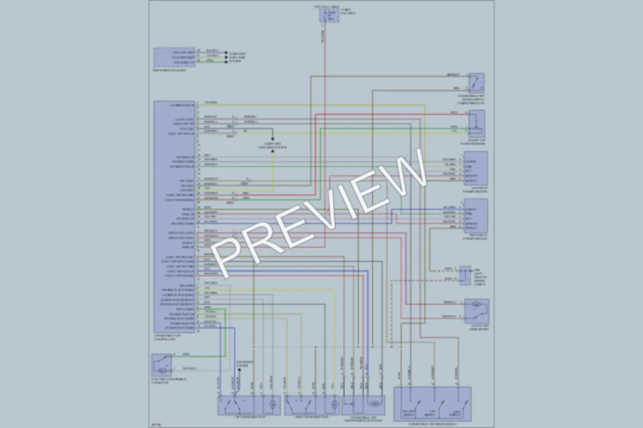 2011 Porsche 911 Power Top Sunroof wiring diagram preview