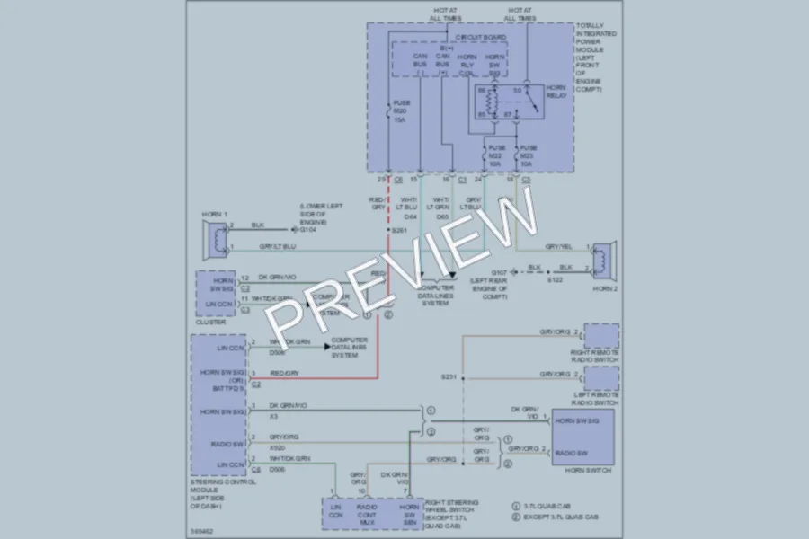 2011 Ram 1500 Horn wiring diagram preview
