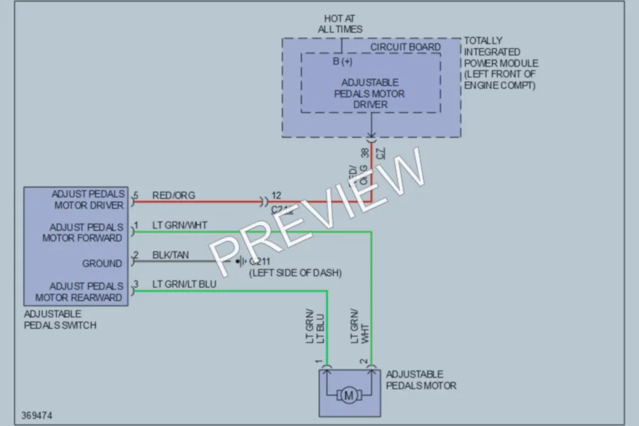 2011 Ram 3500 Power Seats wiring diagram preview