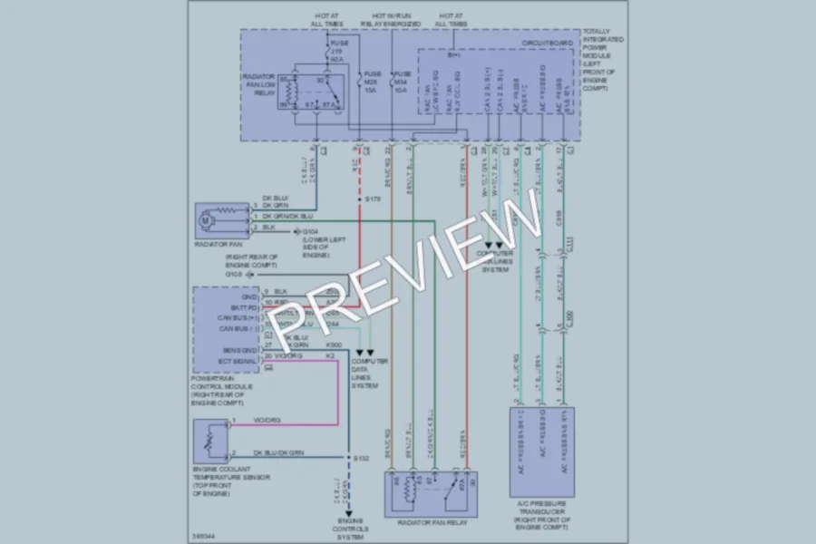 2011 Ram 1500 Cooling Fan wiring diagram preview