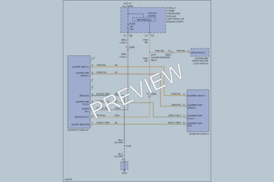2011 Ram 1500 Power Top Sunroof wiring diagram preview