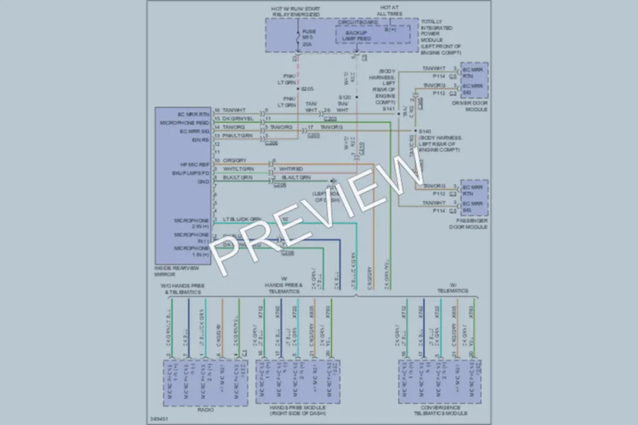 2011 Ram 3500 Power Mirrors wiring diagram preview