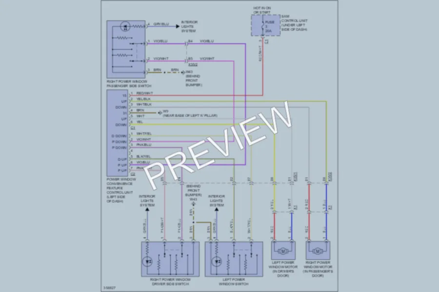 2011 Smart fortwo Power Windows wiring diagram preview