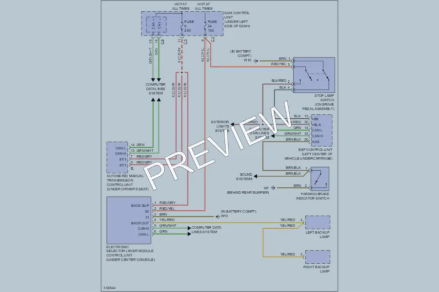 2011 Smart fortwo Shift Interlock wiring diagram preview