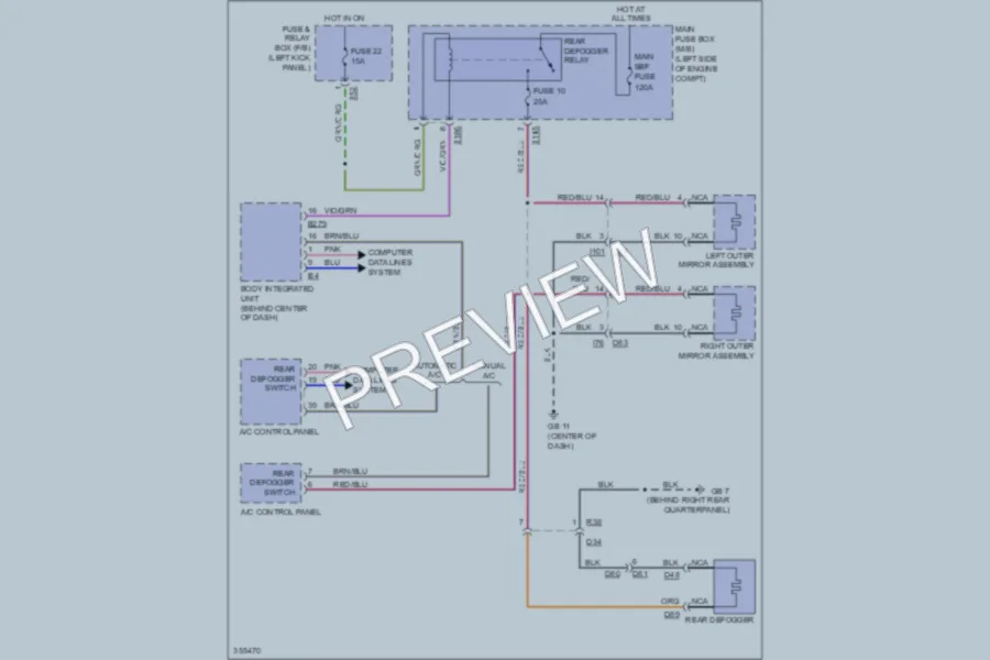 2011 Subaru Forester Defoggers wiring diagram preview