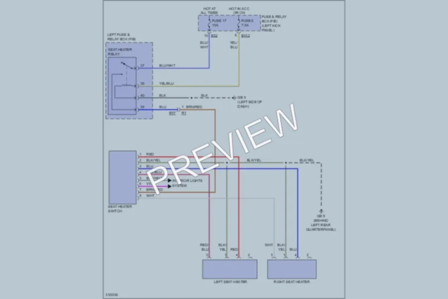 2011 Subaru Forester Power Seats wiring diagram preview