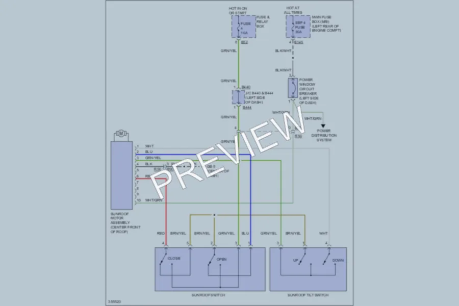 2011 Subaru ImprezaWRX Power Top Sunroof wiring diagram preview