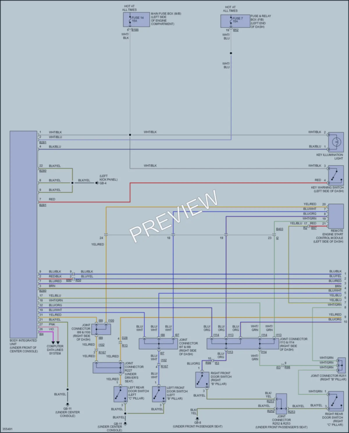 2011 Subaru Tribeca Interior Lights wiring diagram preview