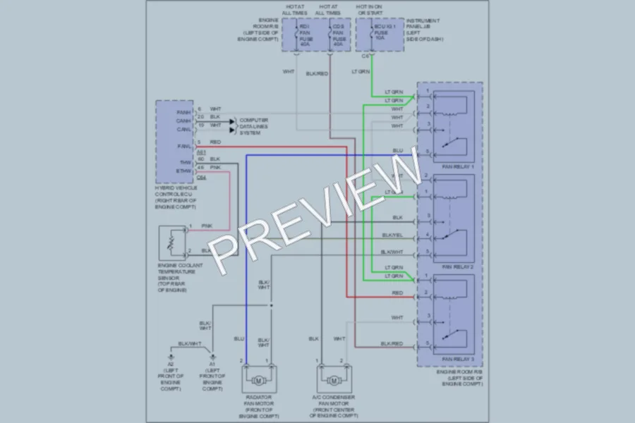 2011 Toyota Camry Cooling Fan wiring diagram preview