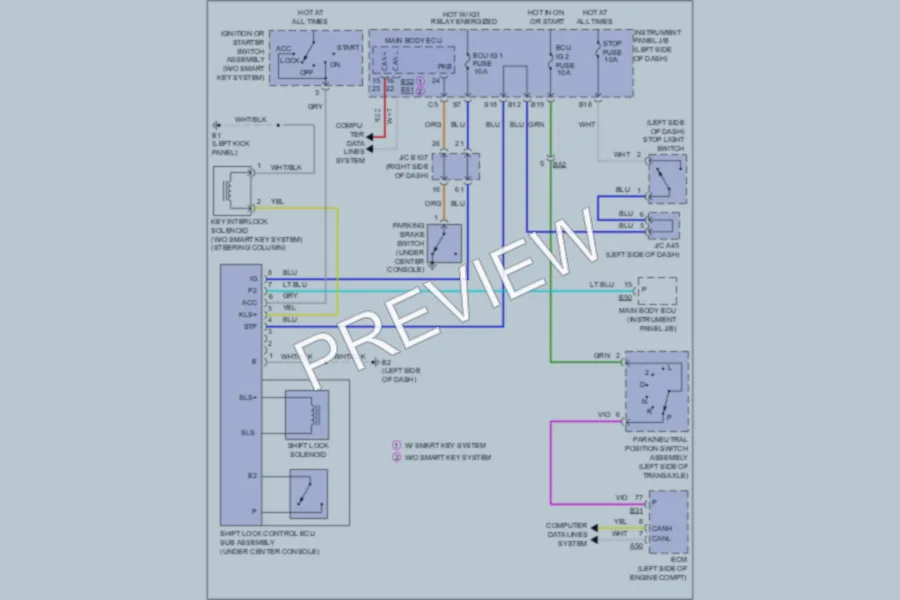 2011 Toyota Corolla Shift Interlock wiring diagram preview