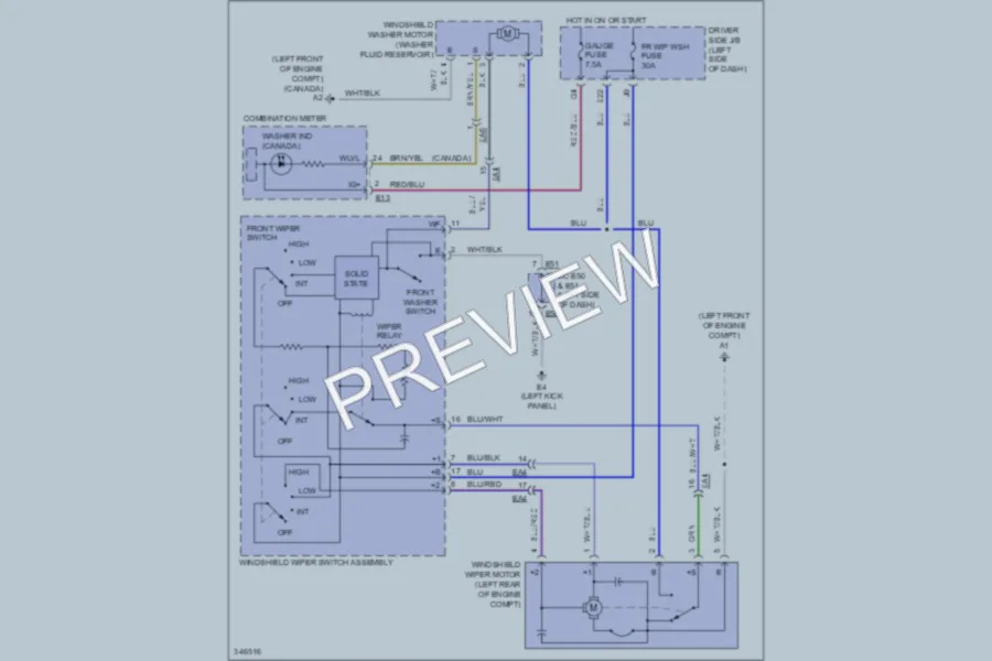 2011 Toyota FJCruiser Wiper Washer wiring diagram preview