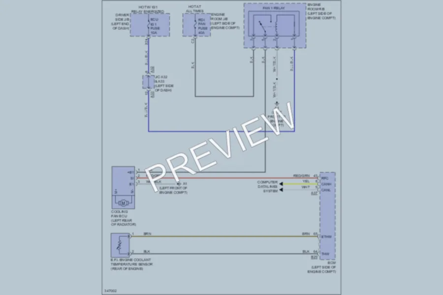 2011 Toyota Matrix Cooling Fan wiring diagram preview