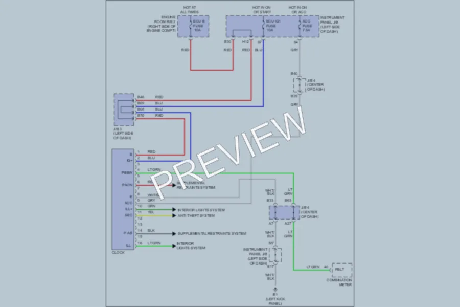 2011 Toyota RAV4 Instrument Cluster wiring diagram preview