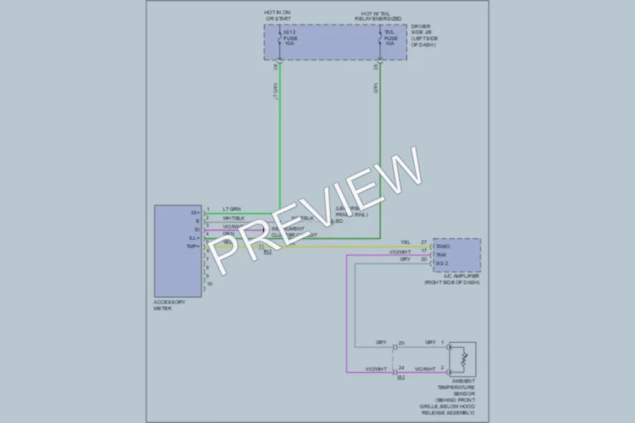 2011 Toyota Tacoma Instrument Cluster wiring diagram preview