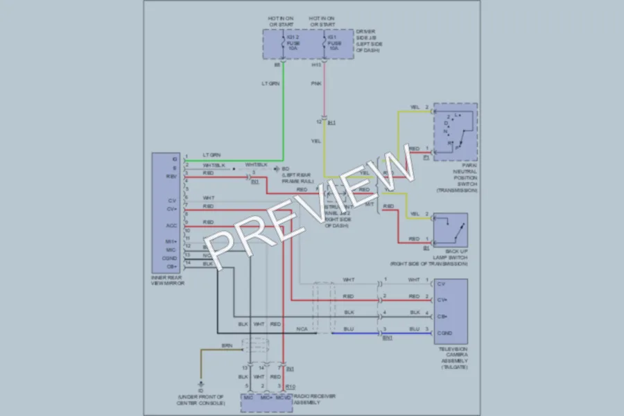 2011 Toyota Tacoma Power Mirrors wiring diagram preview