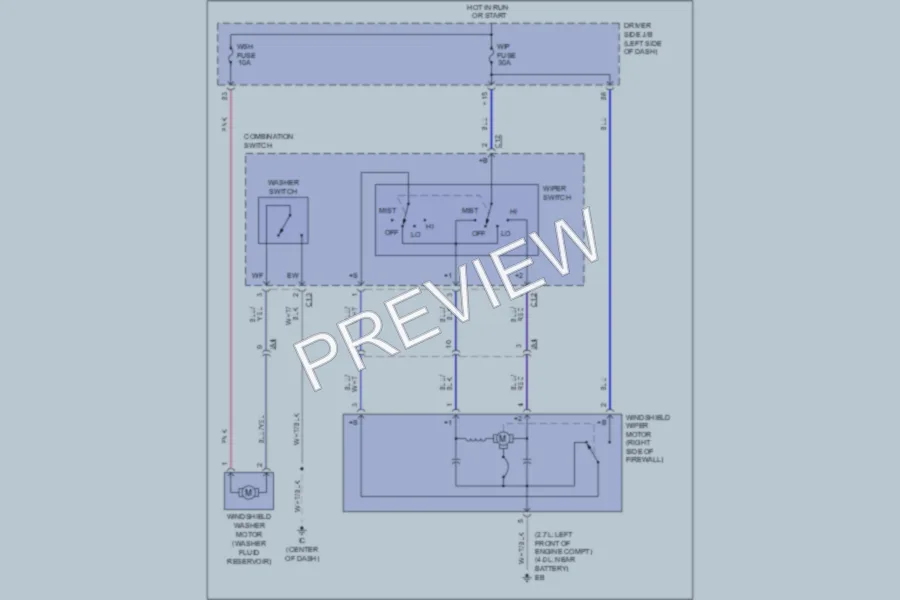2011 Toyota Tacoma Wiper Washer wiring diagram preview