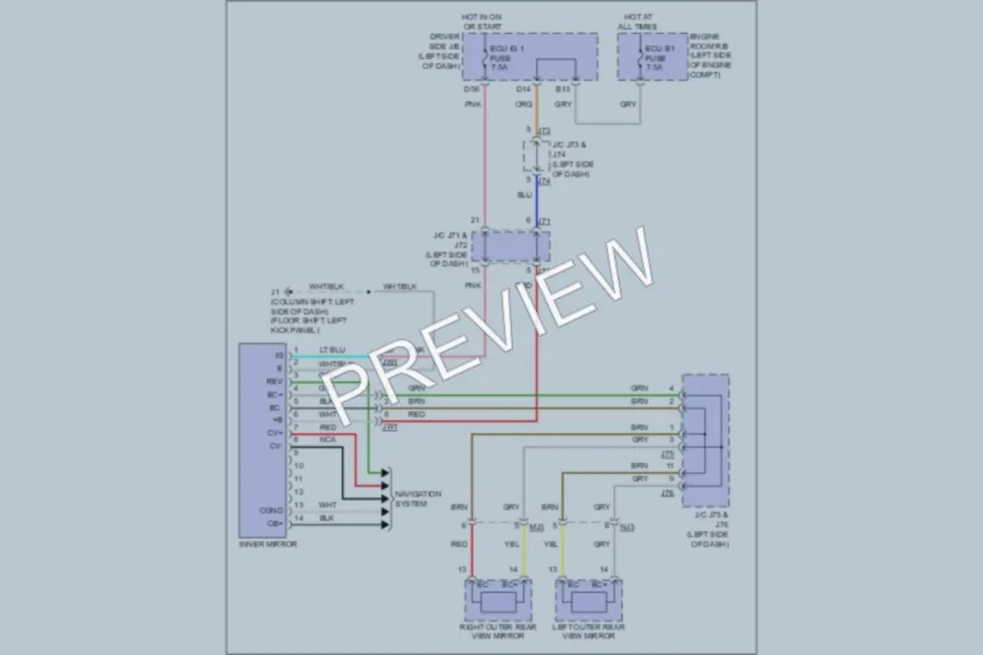 2011 Toyota Tundra Power Mirrors wiring diagram preview