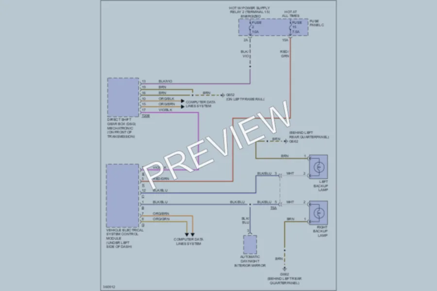 2011 Volkswagen GTI Exterior Lights wiring diagram preview