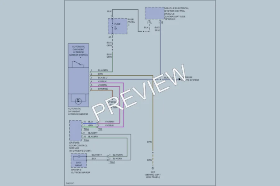 2011 Volkswagen GTI Power Mirrors wiring diagram preview