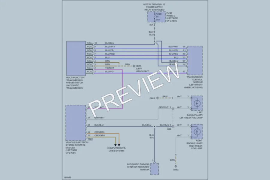 2011 Volkswagen Golf Exterior Lights wiring diagram preview