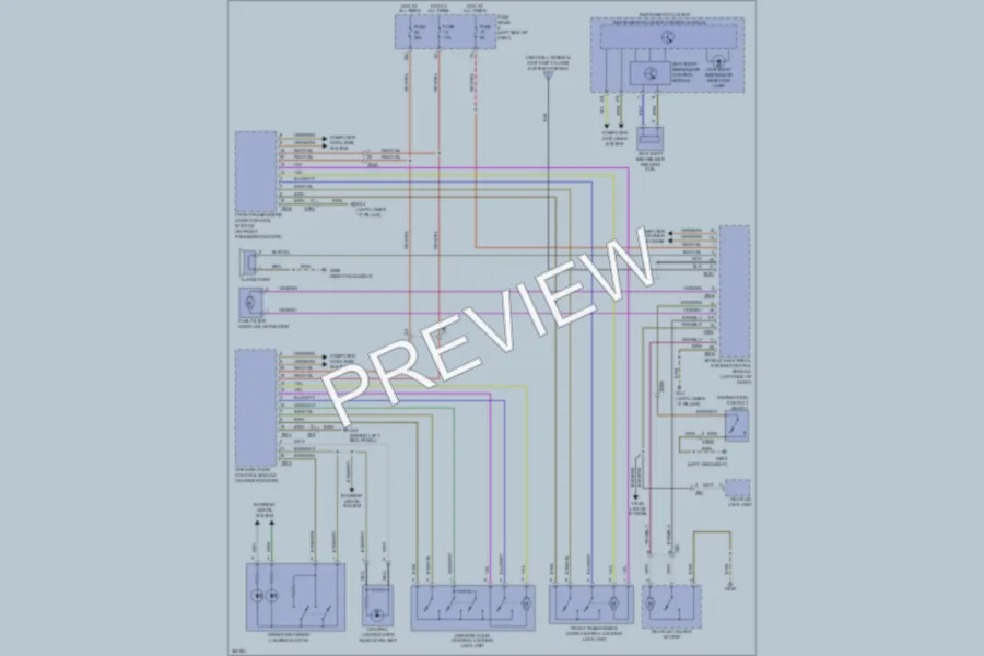 2011 Volkswagen Golf Power Door Locks wiring diagram preview