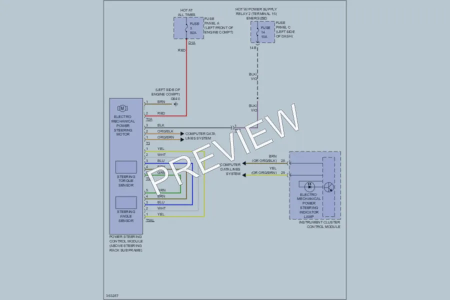 2011 Volkswagen 4D Sedan Electronic Power Steering wiring diagram preview