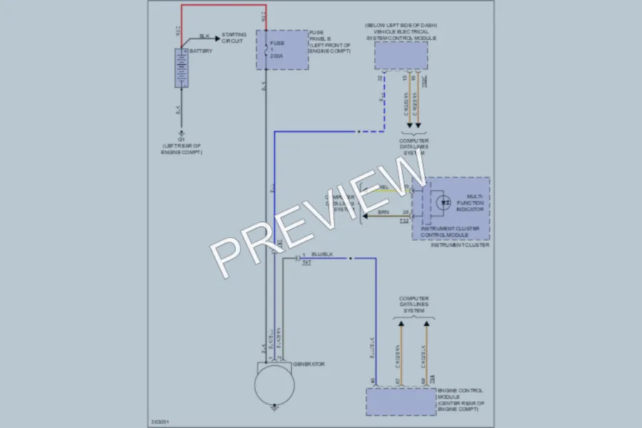 2011 Volkswagen 4D Sedan Starting Charging wiring diagram preview