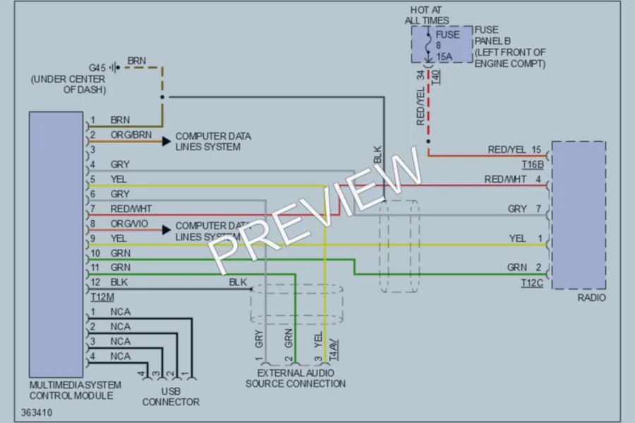 2011 Volkswagen 4D Wagon Radio wiring diagram preview