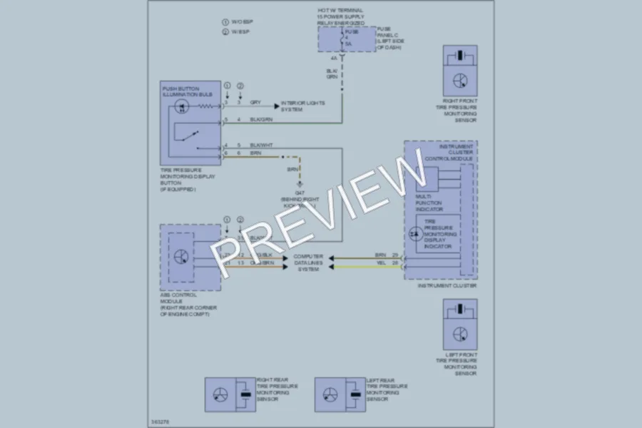 2011 Volkswagen 4D Wagon Warning Systems wiring diagram preview