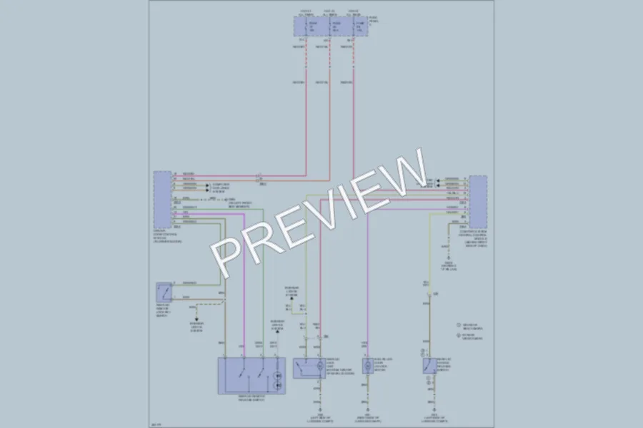 2011 Volkswagen PassatCC Trunk Tailgate Fuel Door wiring diagram preview