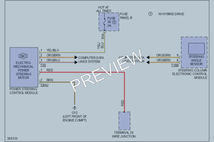 2011 Volkswagen Touareg Electronic Power Steering wiring diagram preview