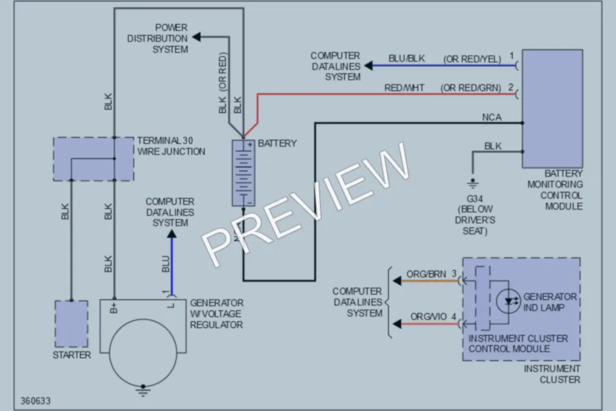 2011 Volkswagen Touareg Starting Charging wiring diagram preview