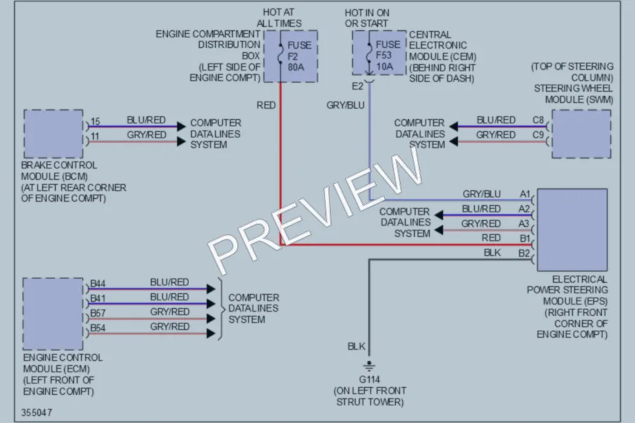 2011 Volvo S40 Electronic Power Steering wiring diagram preview