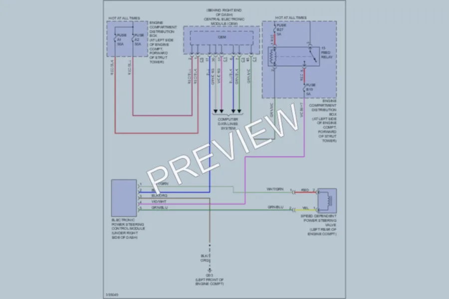2011 Volvo XC70 Electronic Power Steering wiring diagram preview