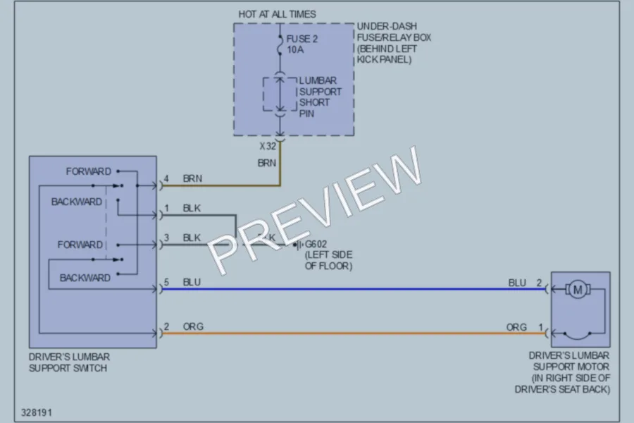 2012 Acura MDX Power Seats wiring diagram preview
