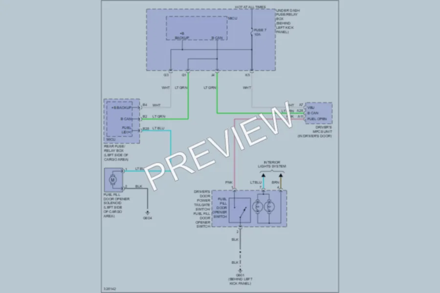 2012 Acura MDX Trunk Tailgate Fuel Door wiring diagram preview