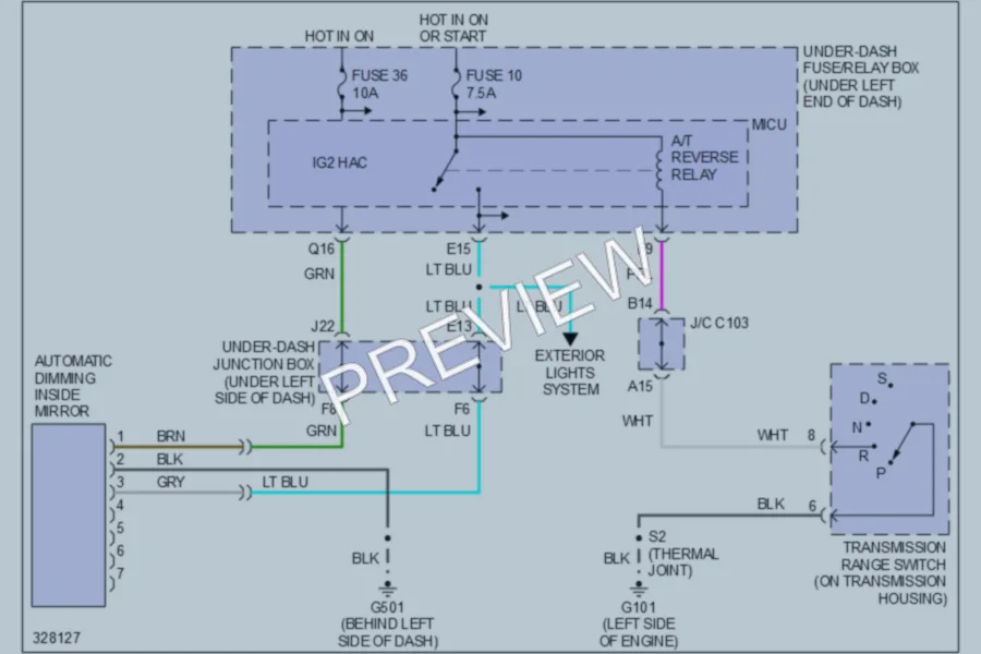 2012 Acura RDX Power Mirrors wiring diagram preview