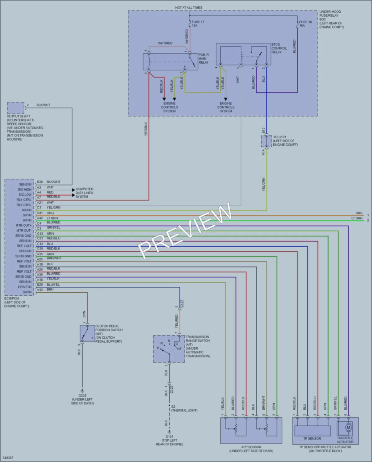 2012 Acura TSX Cruise Control wiring diagram preview