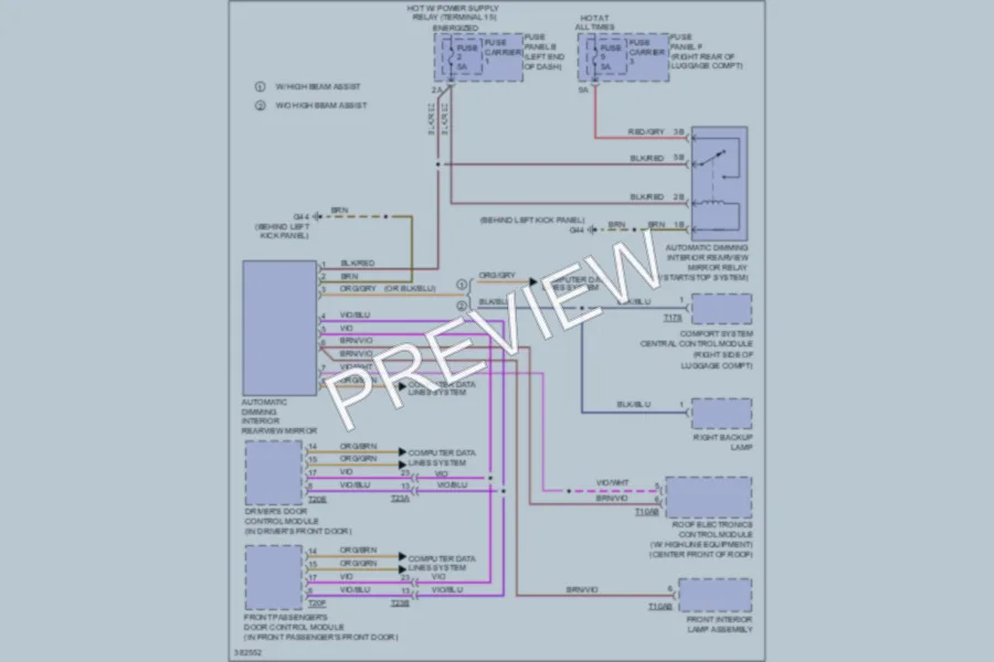 2012 Audi A6 Power Mirrors wiring diagram preview