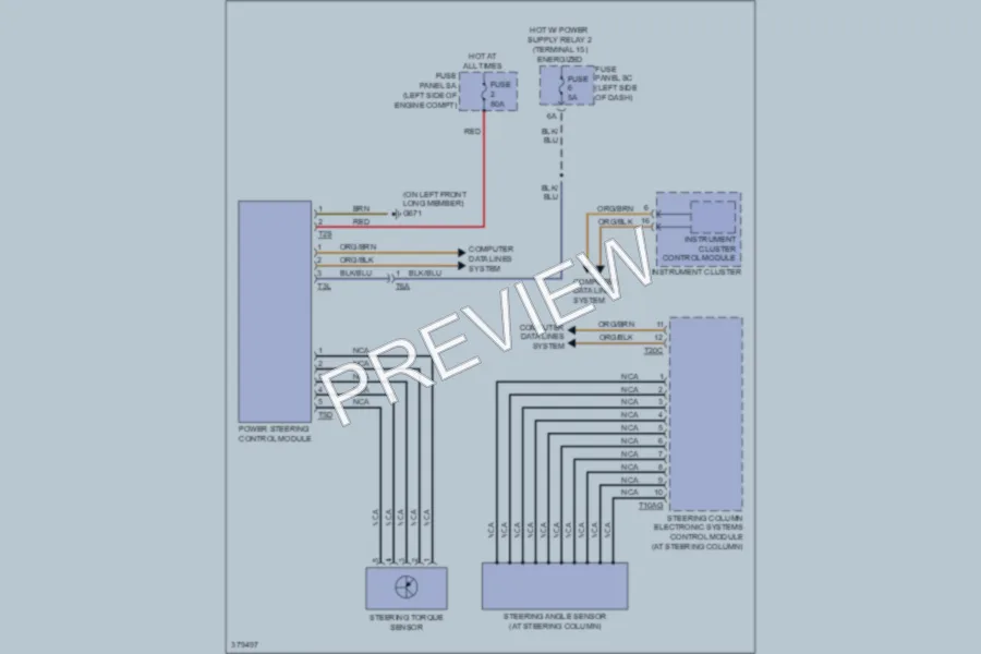 2012 Audi TT Electronic Power Steering wiring diagram preview