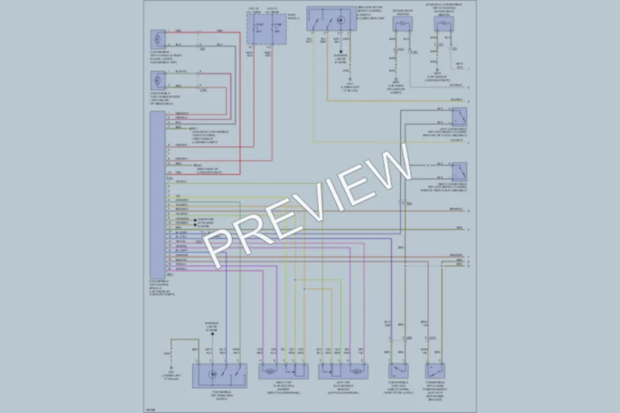 2012 Audi TT Power Top Sunroof wiring diagram preview