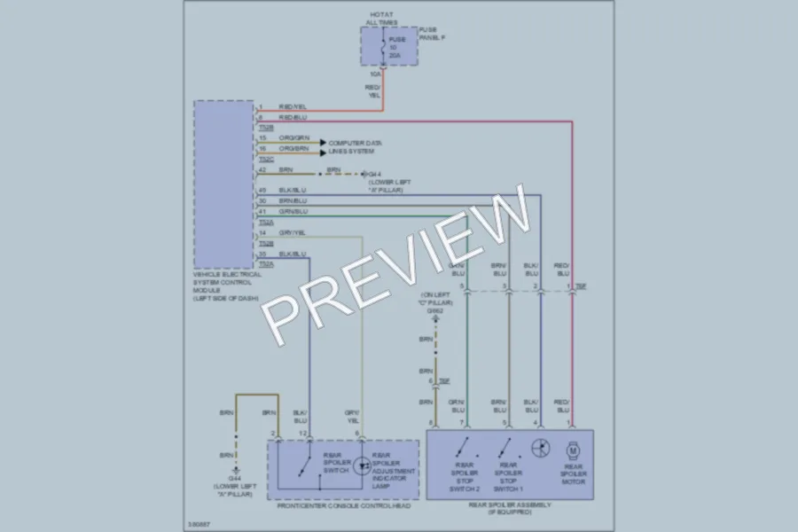 2012 Audi TTRS Active Bodyworks wiring diagram preview