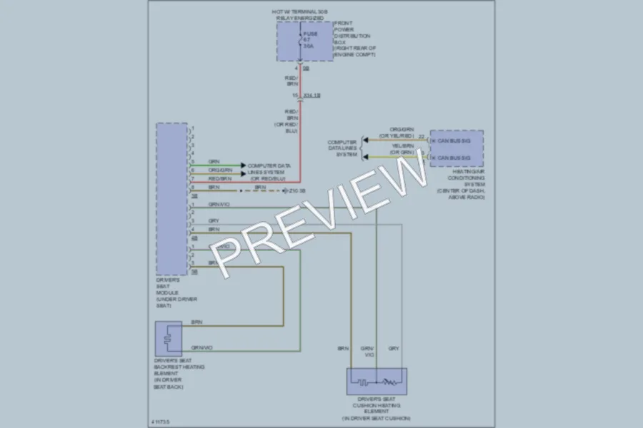 2012 BMW 320i Power Seats wiring diagram preview