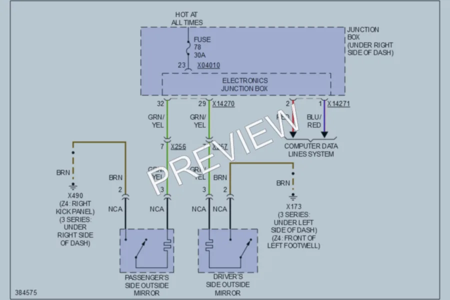 2012 BMW 328i Defoggers wiring diagram preview