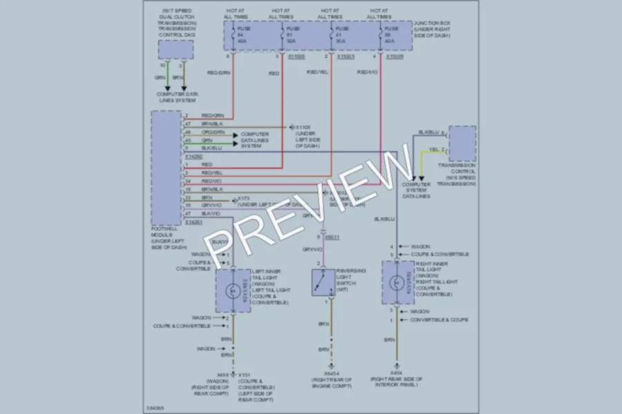 2012 BMW 335i Exterior Lights wiring diagram preview