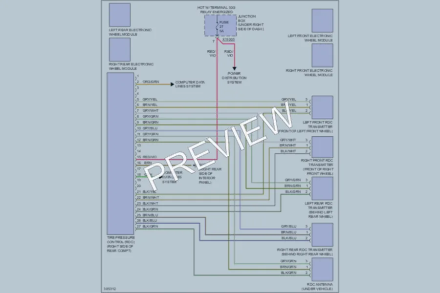 2012 BMW 335i Warning Systems wiring diagram preview