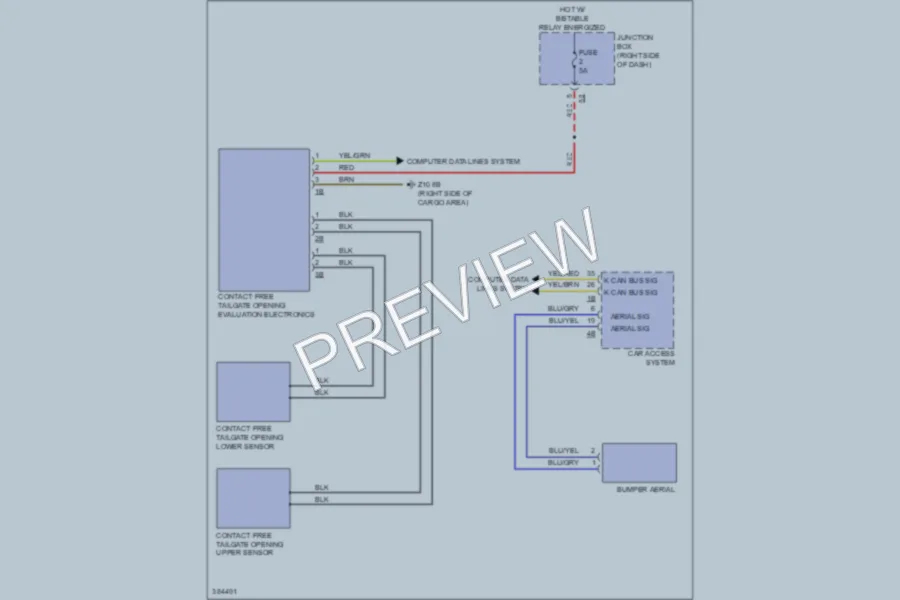 2012 BMW 535i Trunk Tailgate Fuel Door wiring diagram preview